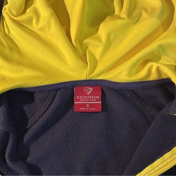 University of Michigan Colosseum Pullover Hoodie Sweater Maize & Blue V-Neck - Picture 8 of 14